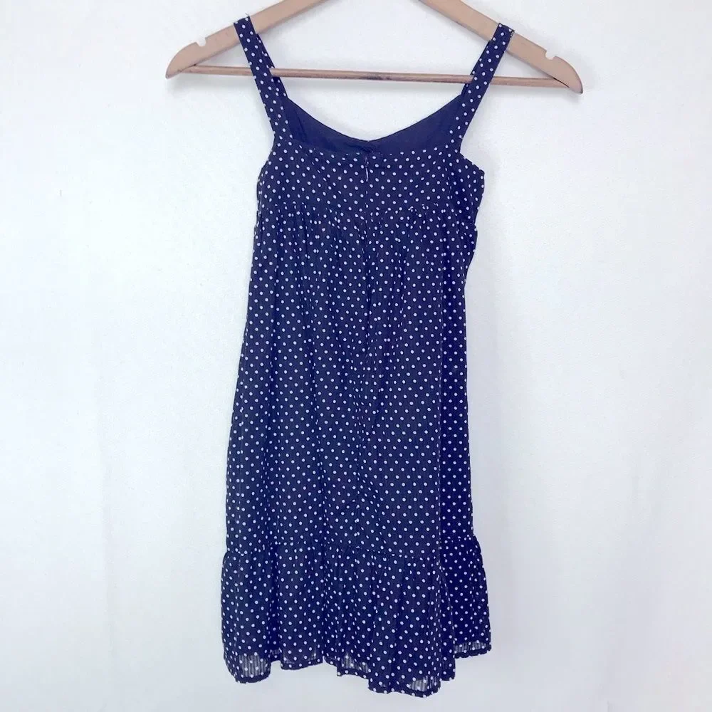 Gap blue sleeveless dress with pretty white dots